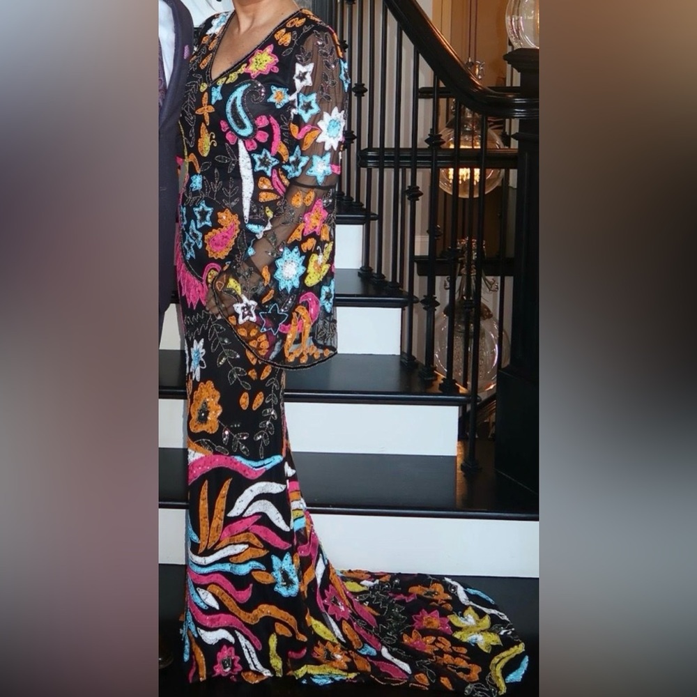 Colorful Embroidered and beaded Dress